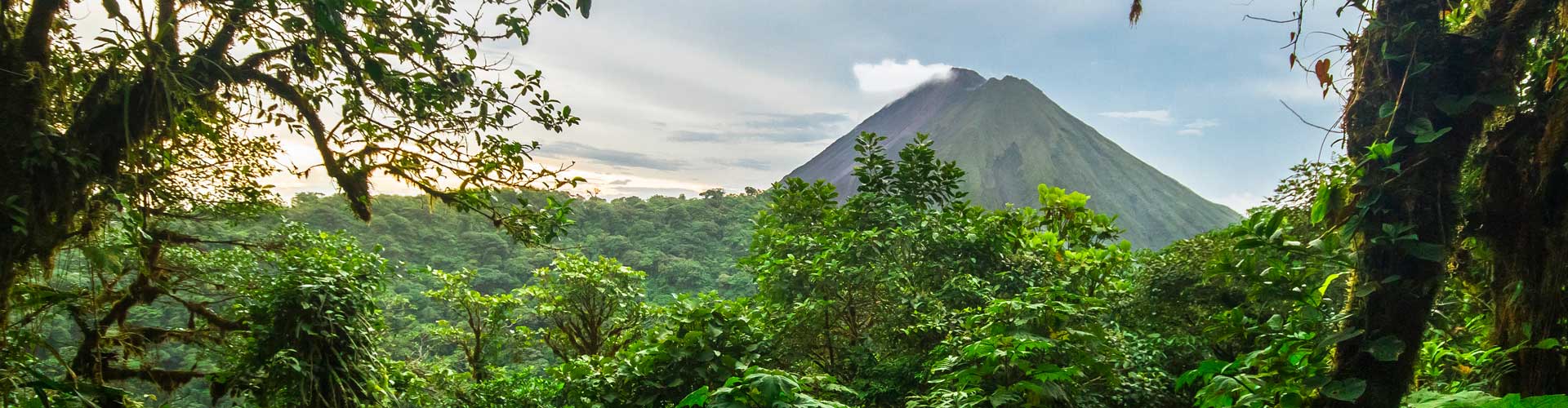 Jungle view of Arenal volcano in costa rica