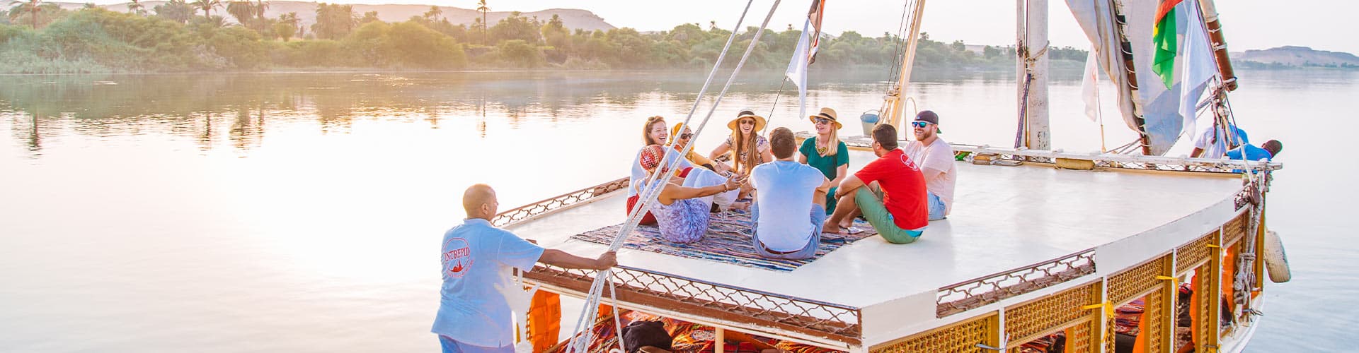 XEPN - Group cruising down the Nile river on a Felucca