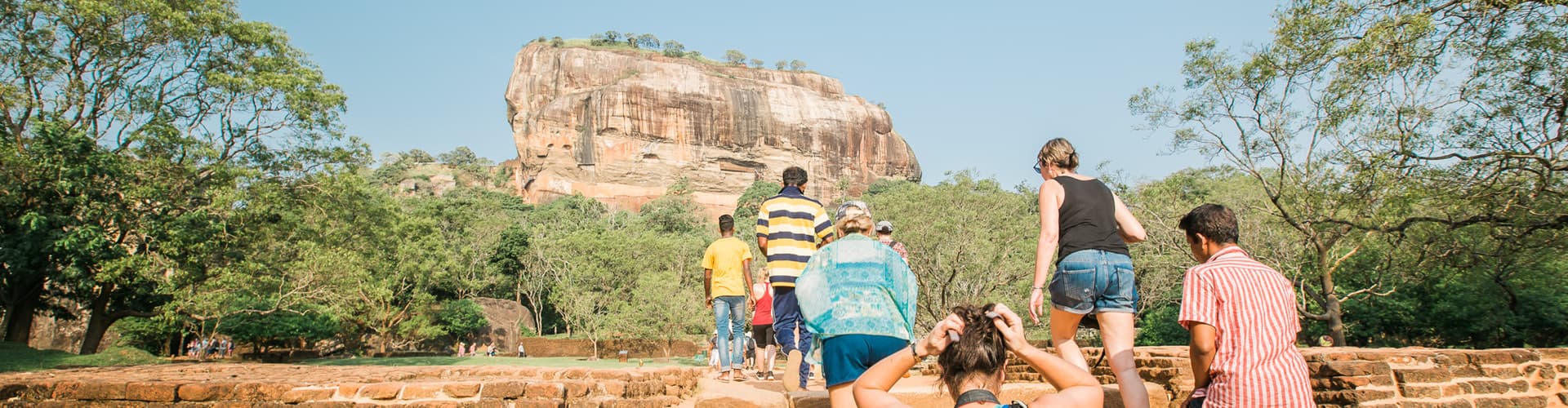 Intrepid Travel Sri Lanka Dambulla Sigiriya Lion Rock Fortress group climbing