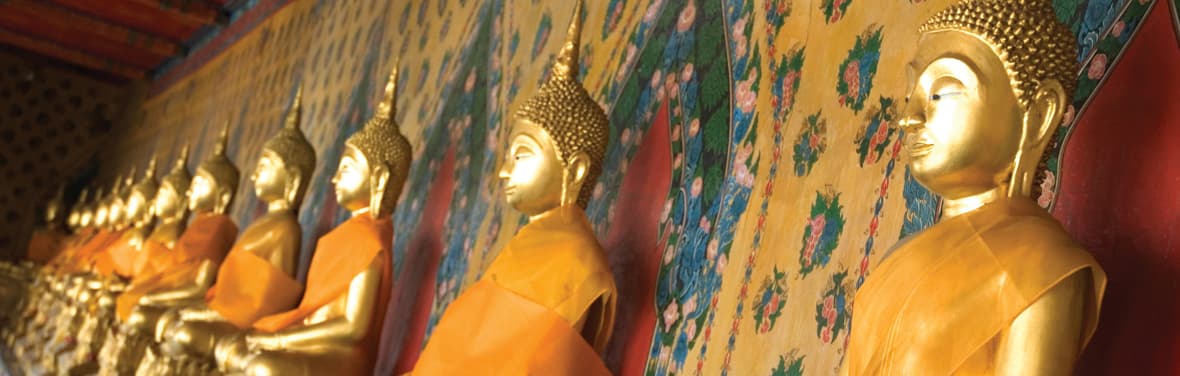 Gold buddha statues, Bangkok