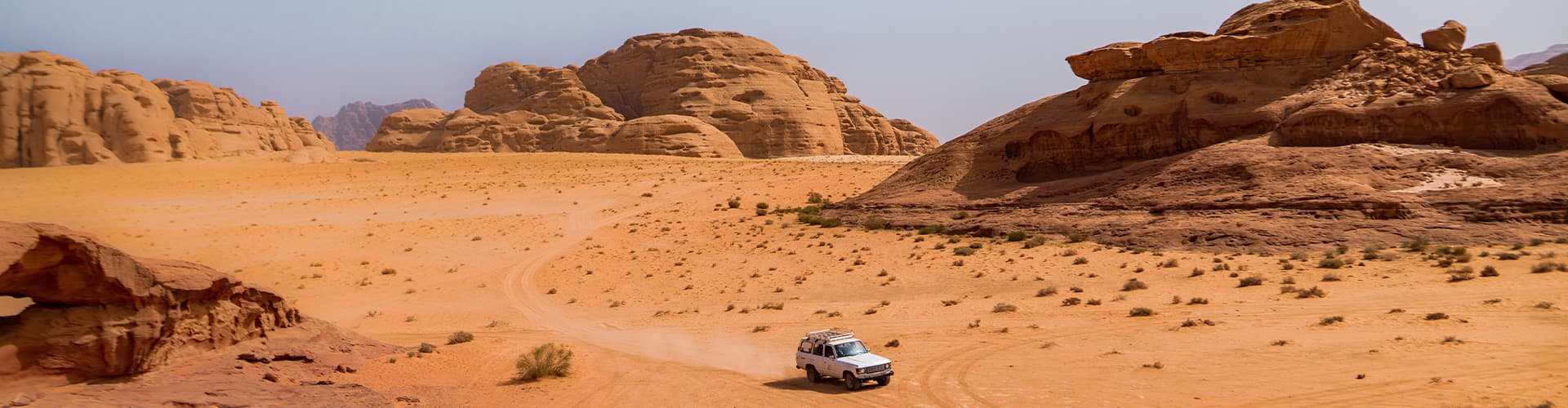 EEPJ - Vehicle in the middle of desert, Wadi Rum, Jordan