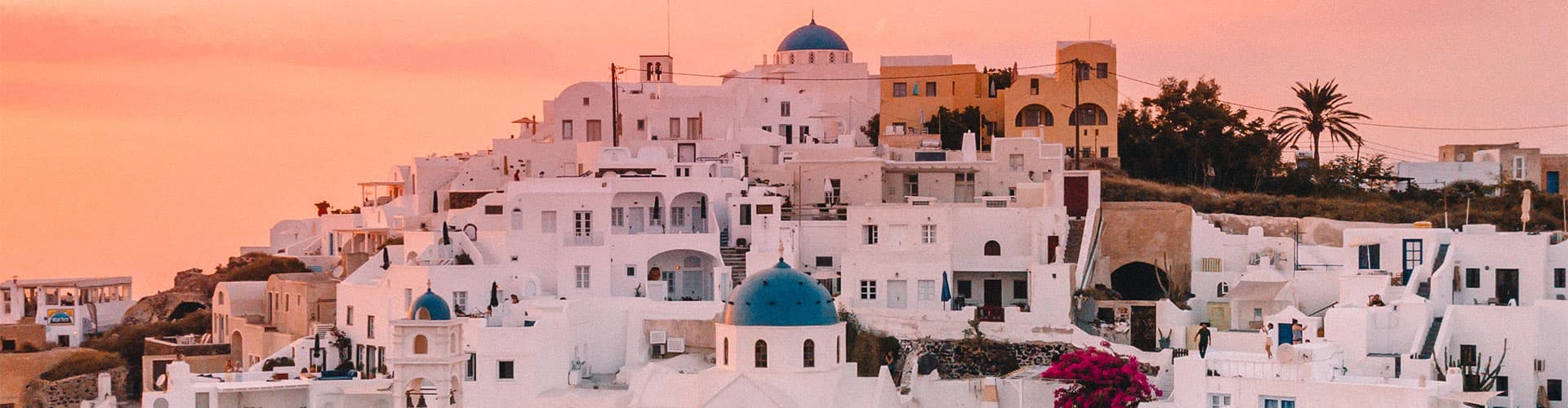 A sunset view over Santorini