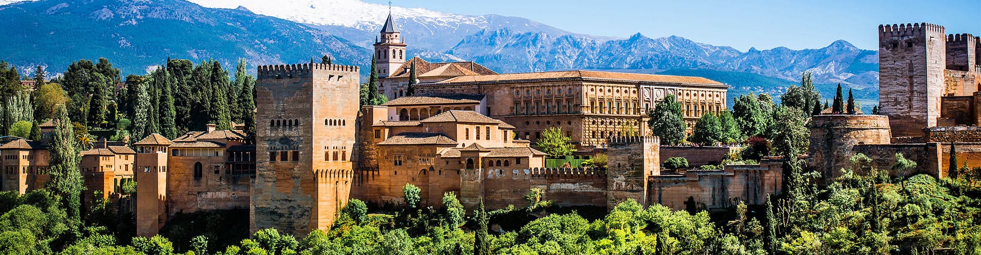Landscape view of Alhambra Palace, Granada, Spain
