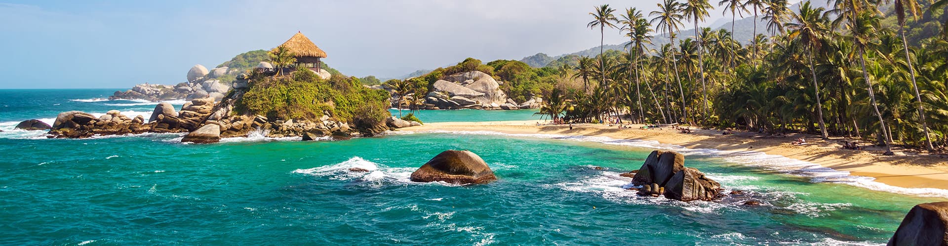 colombia tayrona national park beach sea palms hut