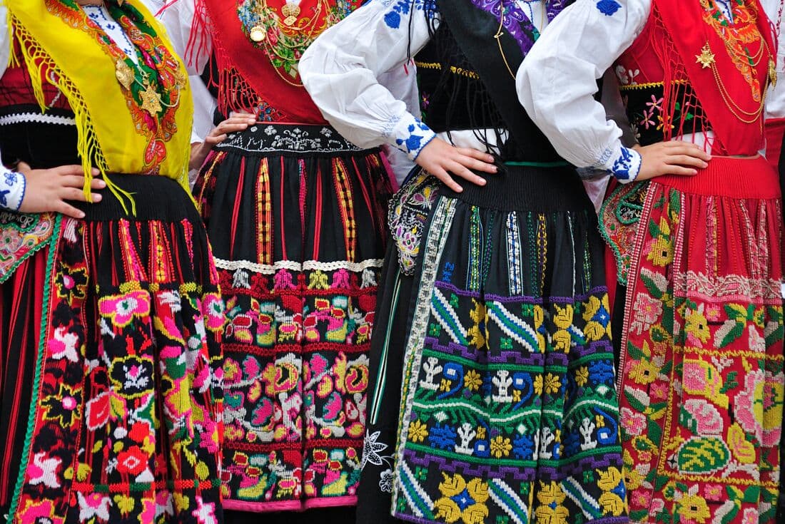 Close up details of traditional Portuguese Dresses, Portugal