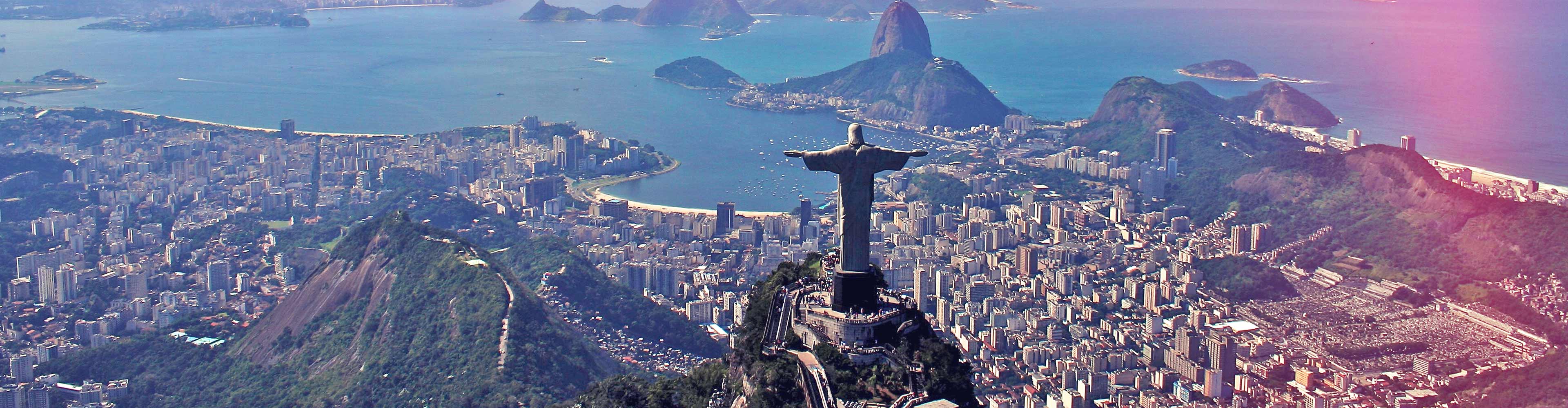 Rio brazil christ redeemer aerial view