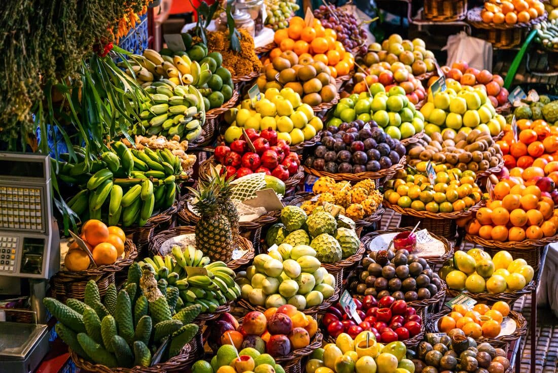 A mix of exotic fruit in the famous Maderia Farmer's Market