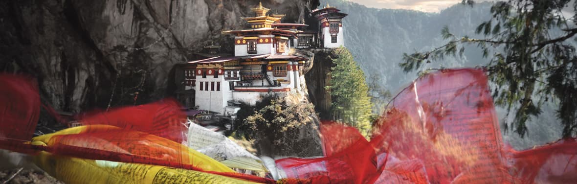 bhutan paro tigers nest monastery prayer flags