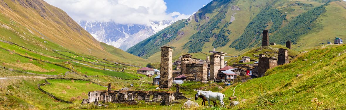 Ushguli settlement in Georgia