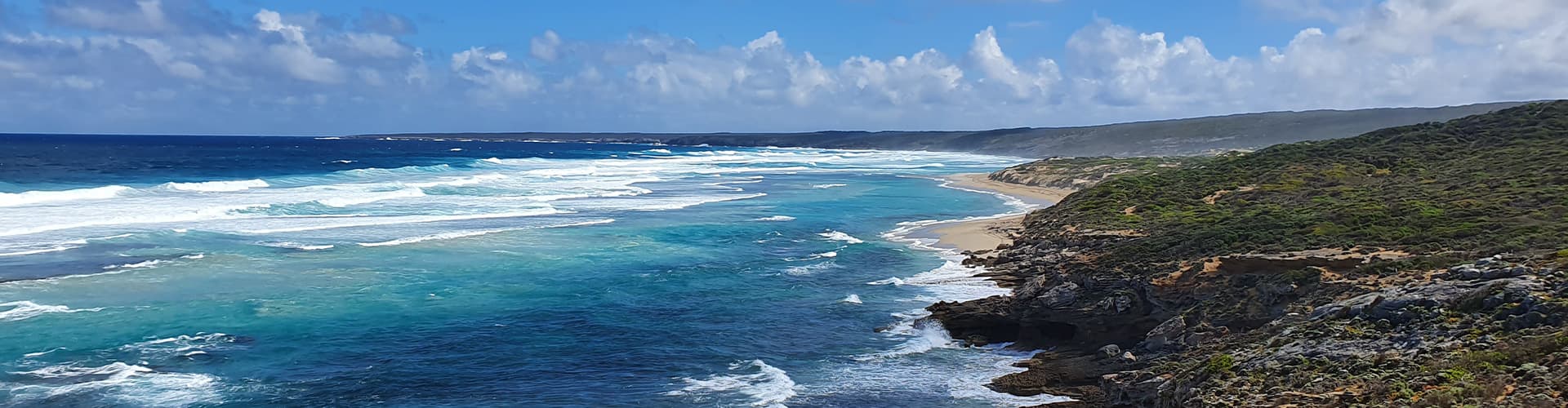 Panorama view of shoreline on Kangaroo Island, South Australia