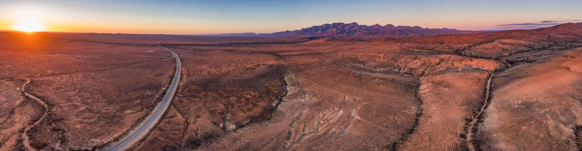 The Flinders Ranges at sunset, Outback Australia