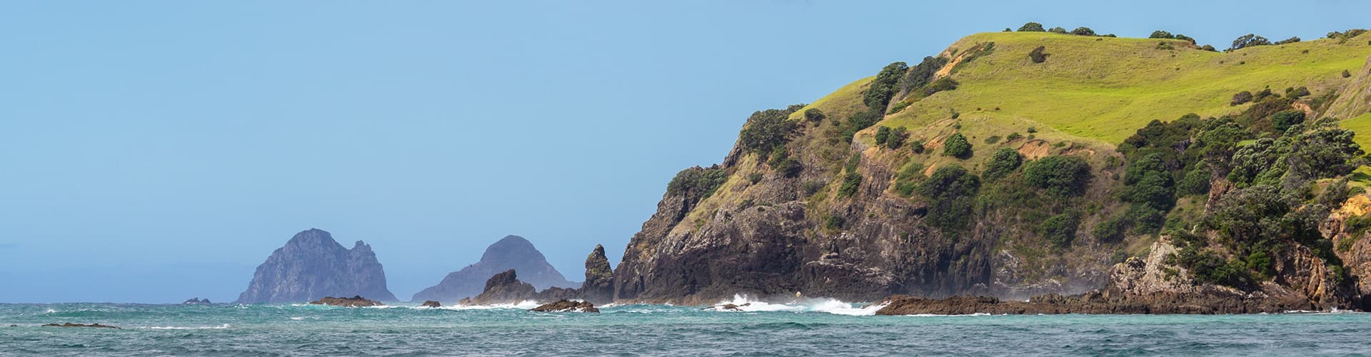 Bay of Islands view from boat, North Island, New Zealand