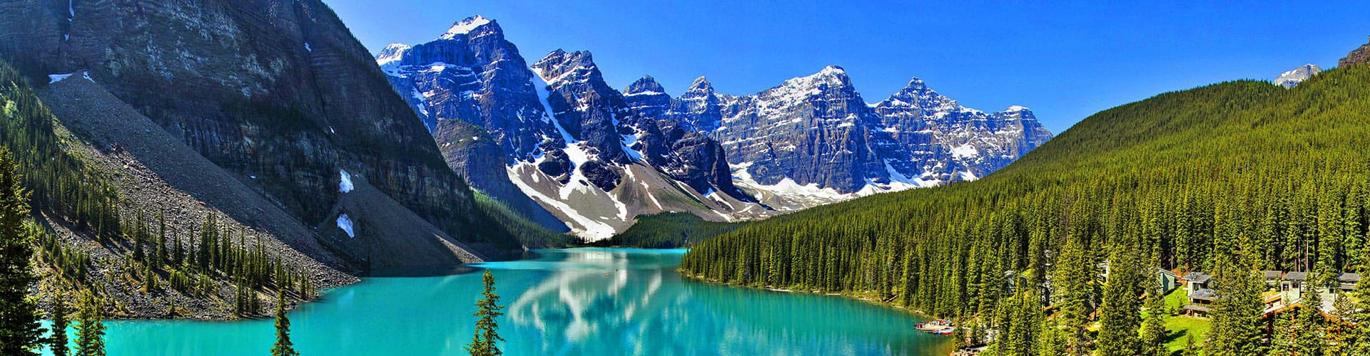 A view or Moraine Lake, Banff National Park, Alberta, Canada