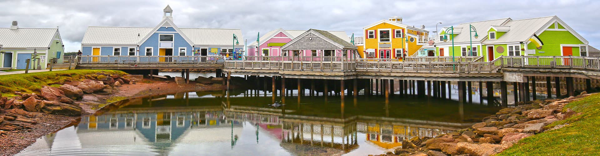 Colourful buildings, Summerside, Prince Edward Island, Canada