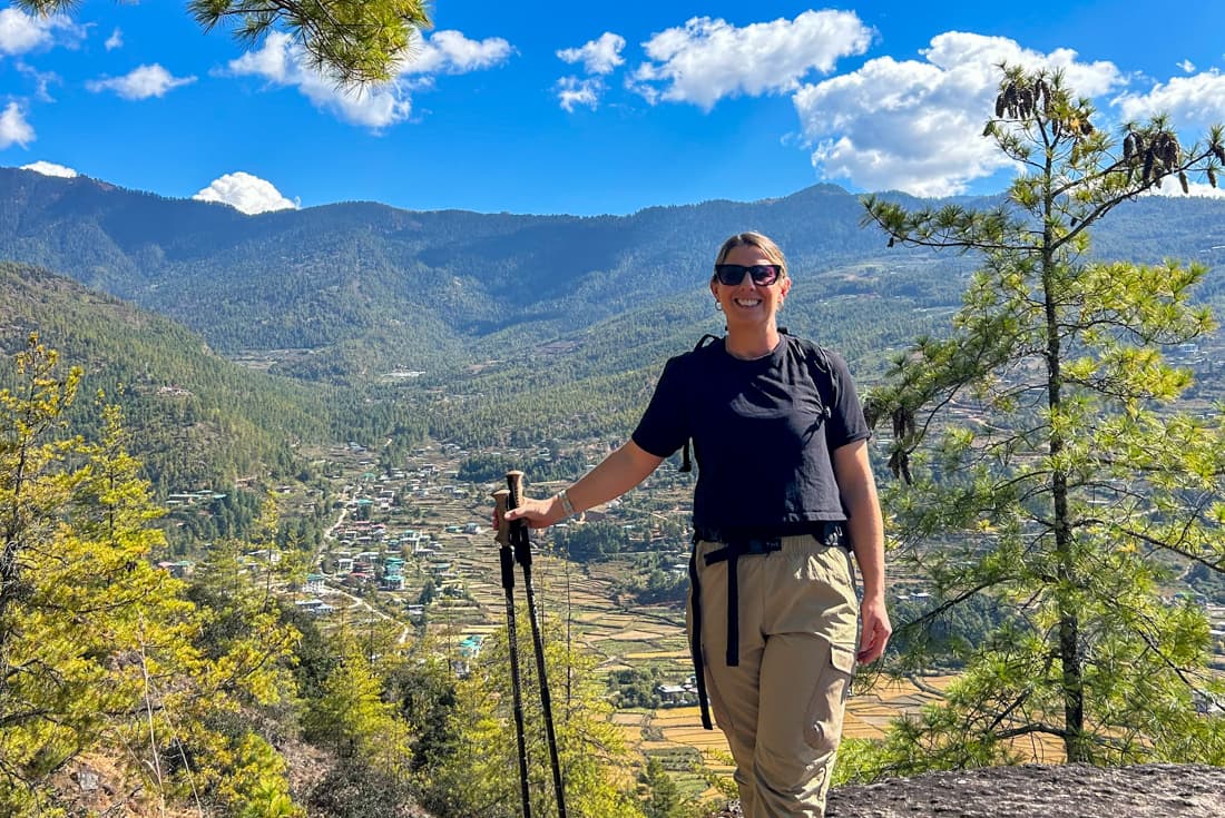 A lookout over Paro valley on the way to Paro Tokstang
