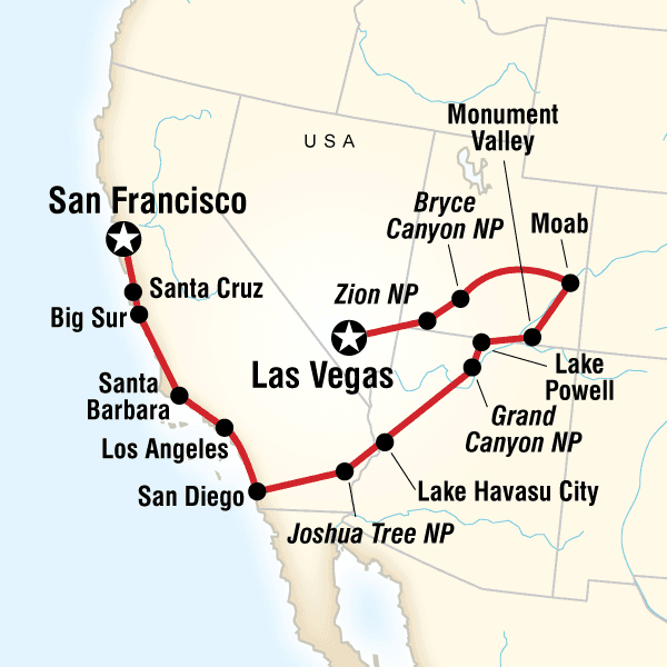 Canyon Country & Coasts – Las Vegas to San Francisco image