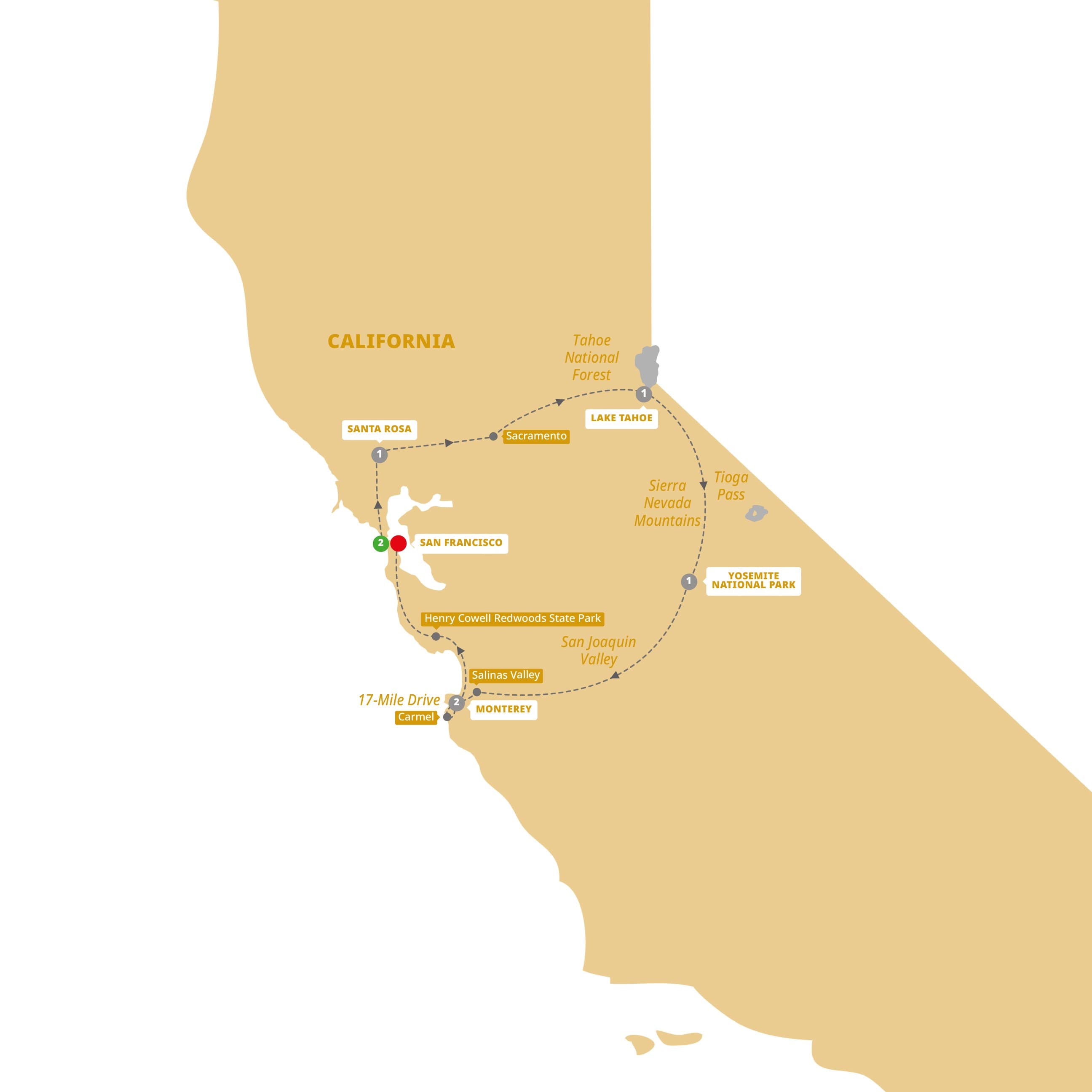 Northern California with Yosemite National Park