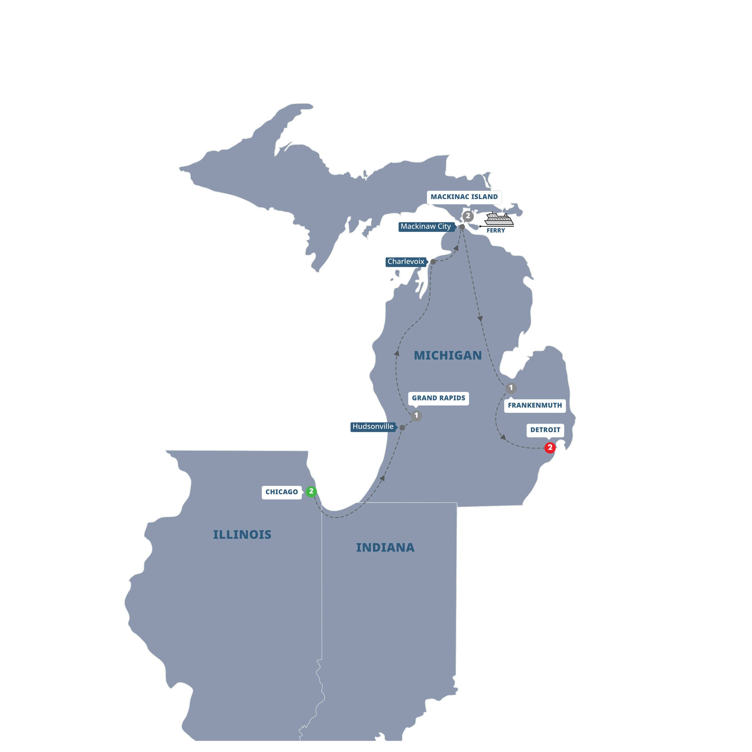 Scenic Great Lakes with Mackinac Island