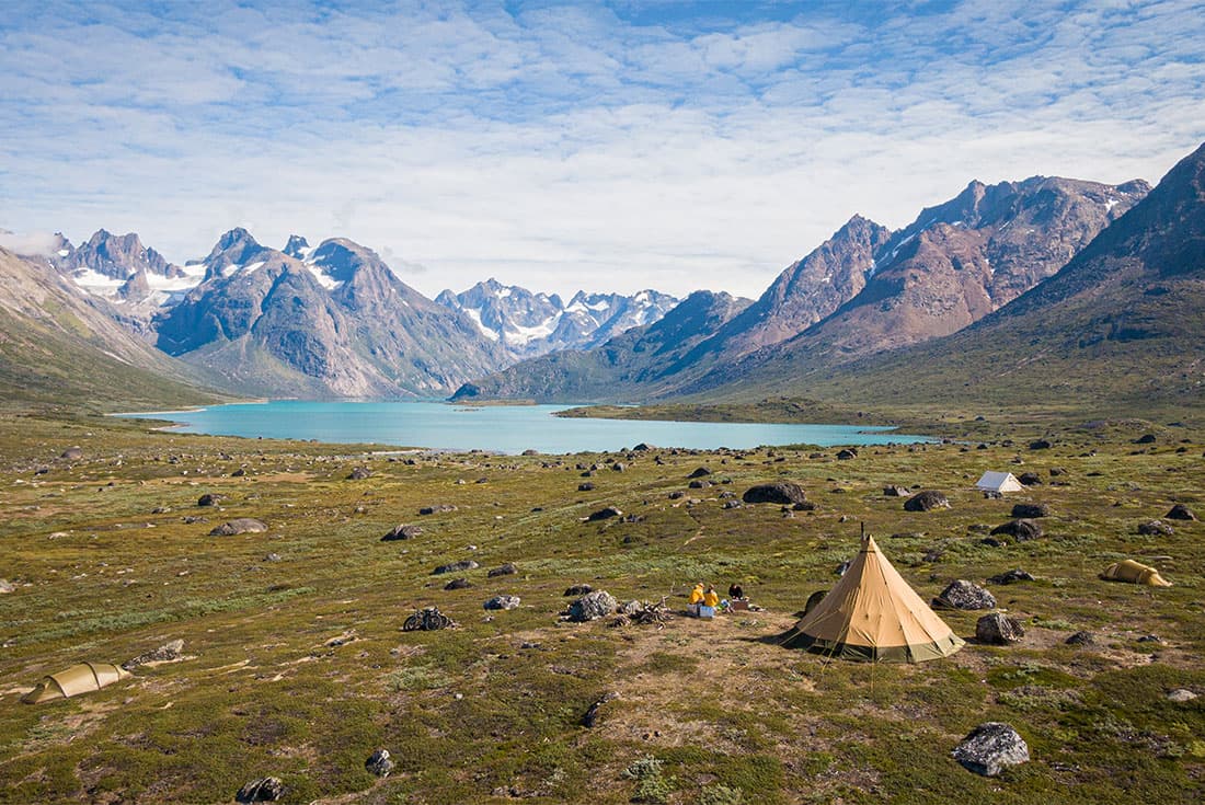 Camp overnight in Arctic Patagonia, Tasermuit Fjord