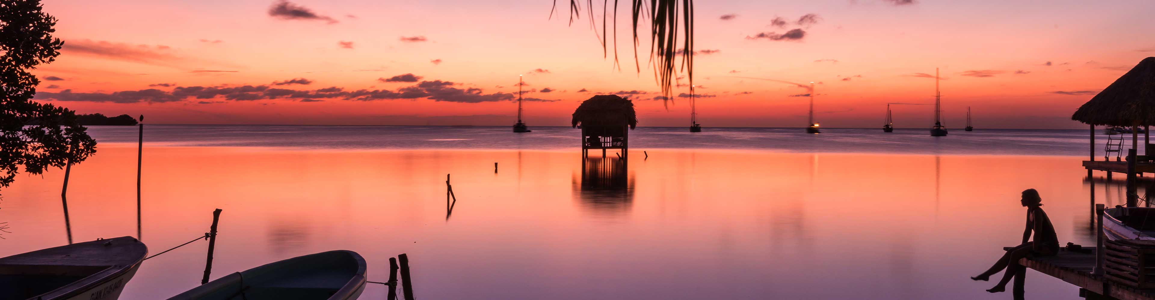 Purple and pink sunset in Belize