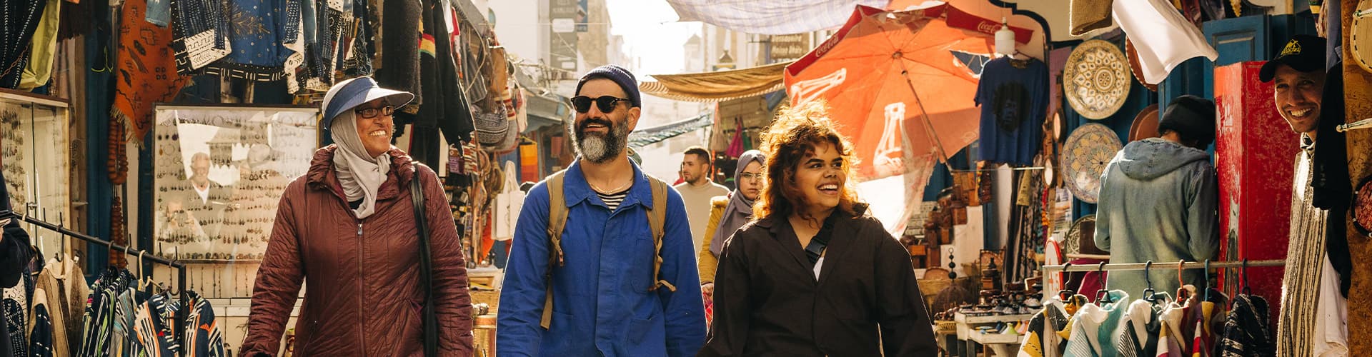 Walking the market streets of Essaouira, Morocco