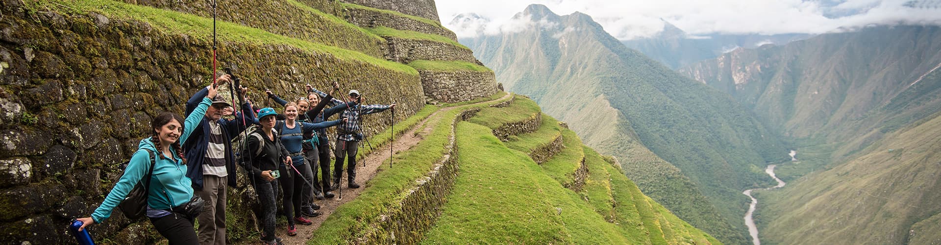 Group trek along Inca Trail, Peru