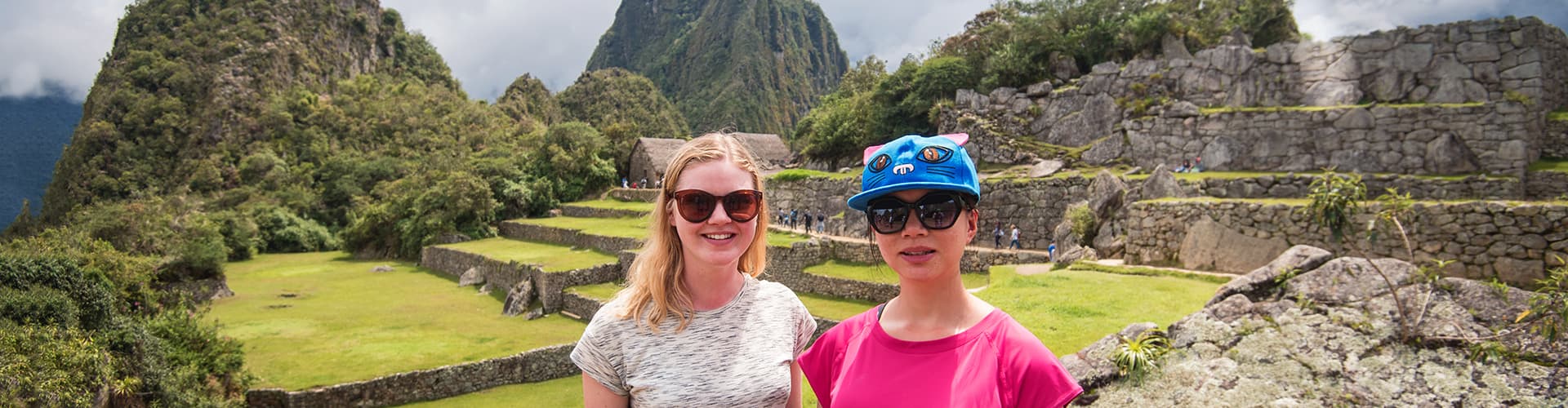 Two travellers at Machu Picchu, Peru