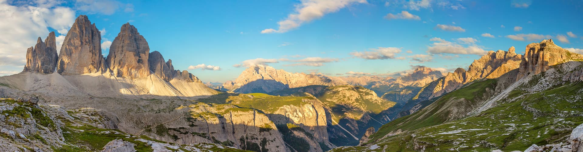 Panorama of the Tre Come di Lavaredo peaks