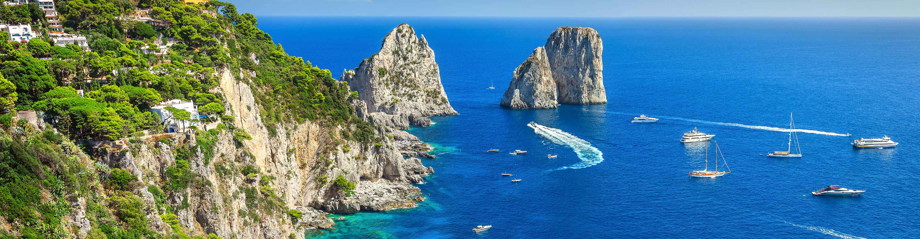 Stunning views from Capri on the Amalfi coast, Italy